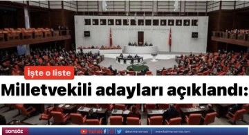 Milletvekili adayları a&ccedil;ıklandı: İşte o liste