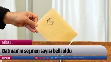 Batman&rsquo;ın se&ccedil;men sayısı belli oldu