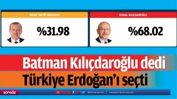 Batman Kılıçdaroğlu dedi Türkiye Erdoğan’ı seçti