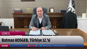 Batman KOSGEB, T&uuml;rkiye 12.&rsquo;si