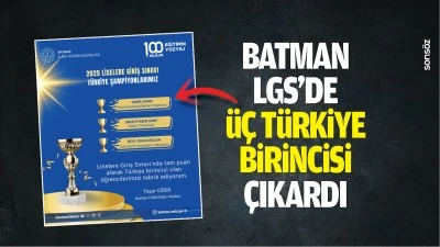 Batman, LGS&rsquo;de &uuml;&ccedil; T&uuml;rkiye birincisi &ccedil;ıkardı