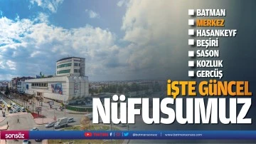 Batman merkez ve il&ccedil;elerin yeni n&uuml;fusu belli oldu! İşte g&uuml;ncel n&uuml;fusumuz