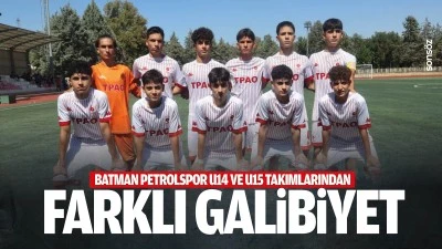 Batman Petrolspor U14 ve U15 takımlarından farklı galibiyet