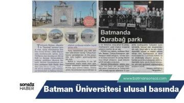 Batman Üniversitesi ulusal basında
