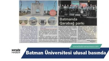 Batman &Uuml;niversitesi ulusal basında