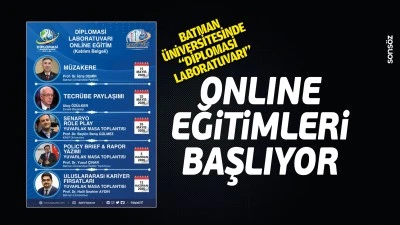 Batman &uuml;niversitesinde &ldquo;diplomasi laboratuvarı&rdquo; onlıne eğitimleri başlıyor