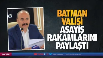 Batman Valisi, asayiş rakamlarını paylaştı