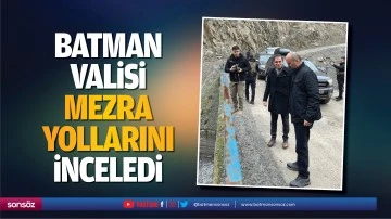 Batman Valisi, mezra yollarını inceledi
