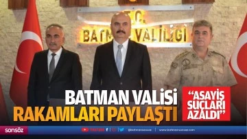 Batman Valisi, rakamları paylaştı; &ldquo;Asayiş su&ccedil;ları azaldı&rdquo;