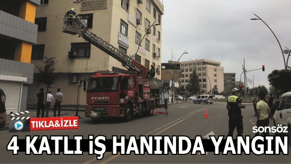 BATMAN'DA 4 KATLI İŞ HANINDA YANGIN