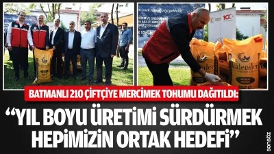 Batmanlı 210 &ccedil;ift&ccedil;iye mercimek tohumu dağıtıldı