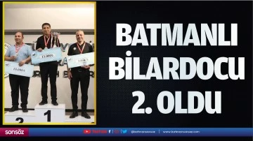 Batmanlı bilardocu 2. oldu