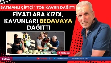 Batmanlı &Ccedil;ift&ccedil;i 1 ton kavun dağıttı