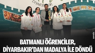 Batmanlı &Ouml;ğrenciler, Diyarbakır&rsquo;dan madalya ile d&ouml;nd&uuml;