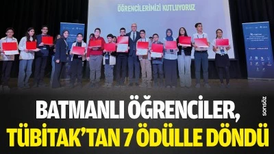 Batmanlı &Ouml;ğrenciler, T&Uuml;BİTAK&rsquo;tan 7 &ouml;d&uuml;lle d&ouml;nd&uuml; 