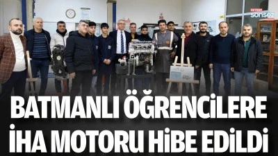 Batmanlı &Ouml;ğrencilere İHA motoru hibe edildi