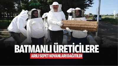 Batmanlı &Uuml;reticilere arılı sepet kovanları dağıtıldı