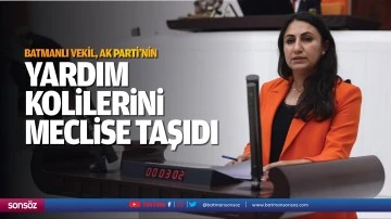 Batmanlı Vekil, AK Parti&rsquo;nin yardım kolilerini meclise taşıdı