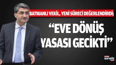 Batmanlı Vekil, yeni s&uuml;reci değerlendirdi