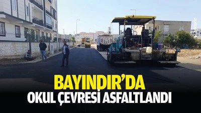 Bayındır&rsquo;da okul &ccedil;evresi asfaltlandı