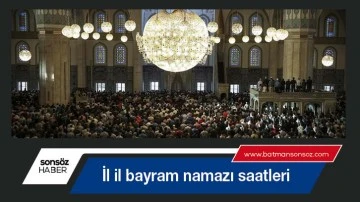 Bayram namazı saatleri