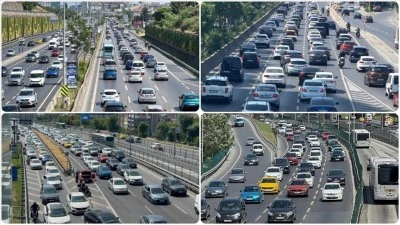 Bayramın ikinci g&uuml;n&uuml;nde trafik yoğunluğu yaşanıyor