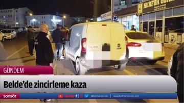 Belde&rsquo;de zincirleme kaza