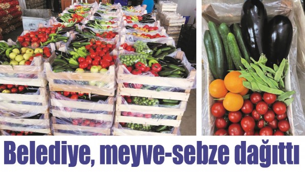 BELEDİYE, MEYVE-SEBZE DAĞITTI