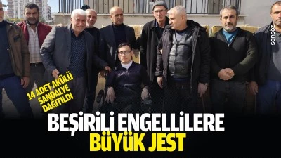 Beşirili Engellilere b&uuml;y&uuml;k jest: 14 adet ak&uuml;l&uuml; sandalye dağıtıldı