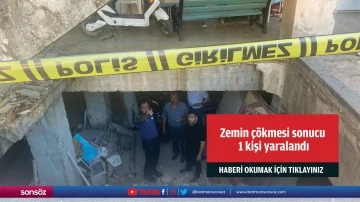 Bir iş merkezinde zemin &ccedil;&ouml;kmesi sonucu 1 kişi yaralandı