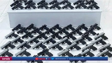 Bir otomobilde 100 ruhsatsız tabanca ele ge&ccedil;irildi