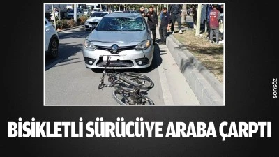 Bisikletli s&uuml;r&uuml;c&uuml;ye araba &ccedil;arptı