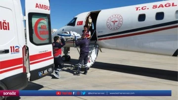 B&ouml;brek rahatsızlığı bulunan bebek ambulans u&ccedil;akla Ankara'ya sevk edildi