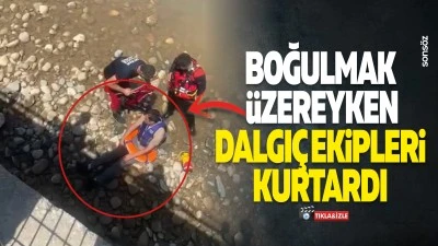 Boğulmak &uuml;zereyken dalgı&ccedil; ekipleri kurtardı