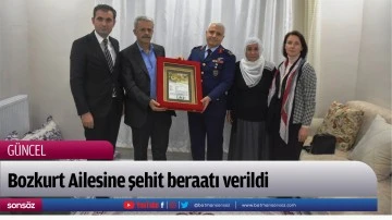 Bozkurt Ailesine şehit beraatı verildi