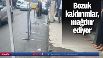Bozuk kaldırımlar, mağdur ediyor