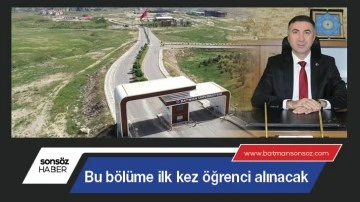 Bu b&ouml;l&uuml;me ilk kez &ouml;ğrenci alınacak
