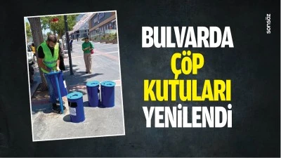 Bulvarda &ccedil;&ouml;p kutuları yenilendi