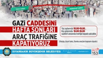 Cadde hafta sonları ara&ccedil; trafiğine kapatılacak