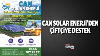 Can Solar Enerji&rsquo;den &ccedil;ift&ccedil;iye destek
