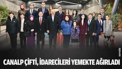 Canalp &ccedil;ifti, idarecileri yemekte ağırladı