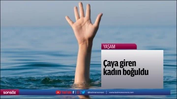 &Ccedil;aya giren kadın boğuldu