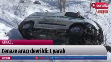Cenaze aracı devrildi: 1 yaralı