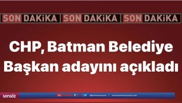 CHP, Batman Belediye Başkan adayını a&ccedil;ıkladı