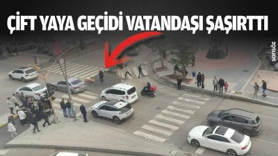 &Ccedil;ift yaya ge&ccedil;idi vatandaşı şaşırttı