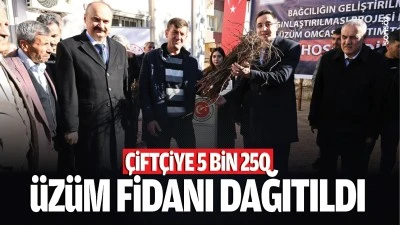 &Ccedil;ift&ccedil;iye 5 Bin 250 &uuml;z&uuml;m fidanı dağıtıldı