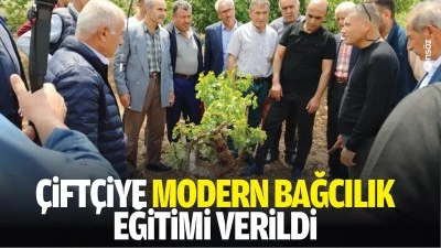 &Ccedil;ift&ccedil;iye modern bağcılık eğitimi verildi