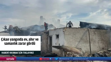 &Ccedil;ıkan yangında ev, ahır ve samanlık zarar g&ouml;rd&uuml;