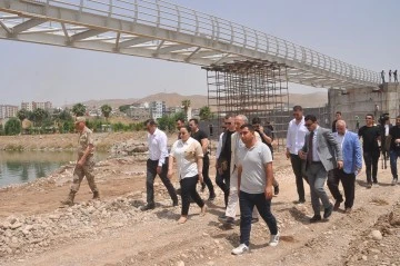 Cizre Kaymakamı Demir, k&ouml;pr&uuml; &ccedil;alışmalarını inceledi