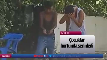 &Ccedil;ocuklar hortumla serinledi